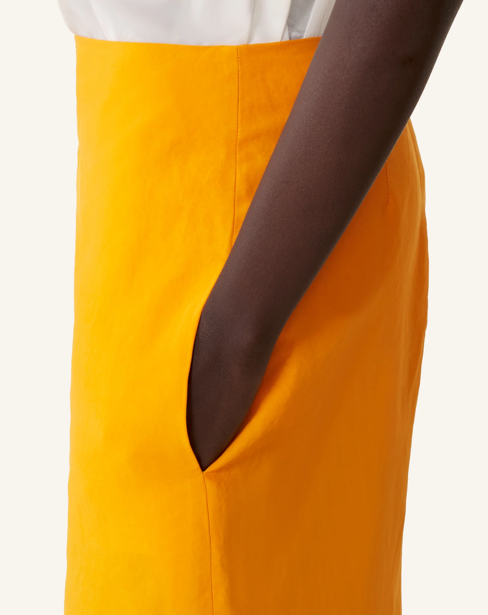 ASYMMETRICAL MIDI SKIRT IN PAPER AND VISCOSE - Image 5