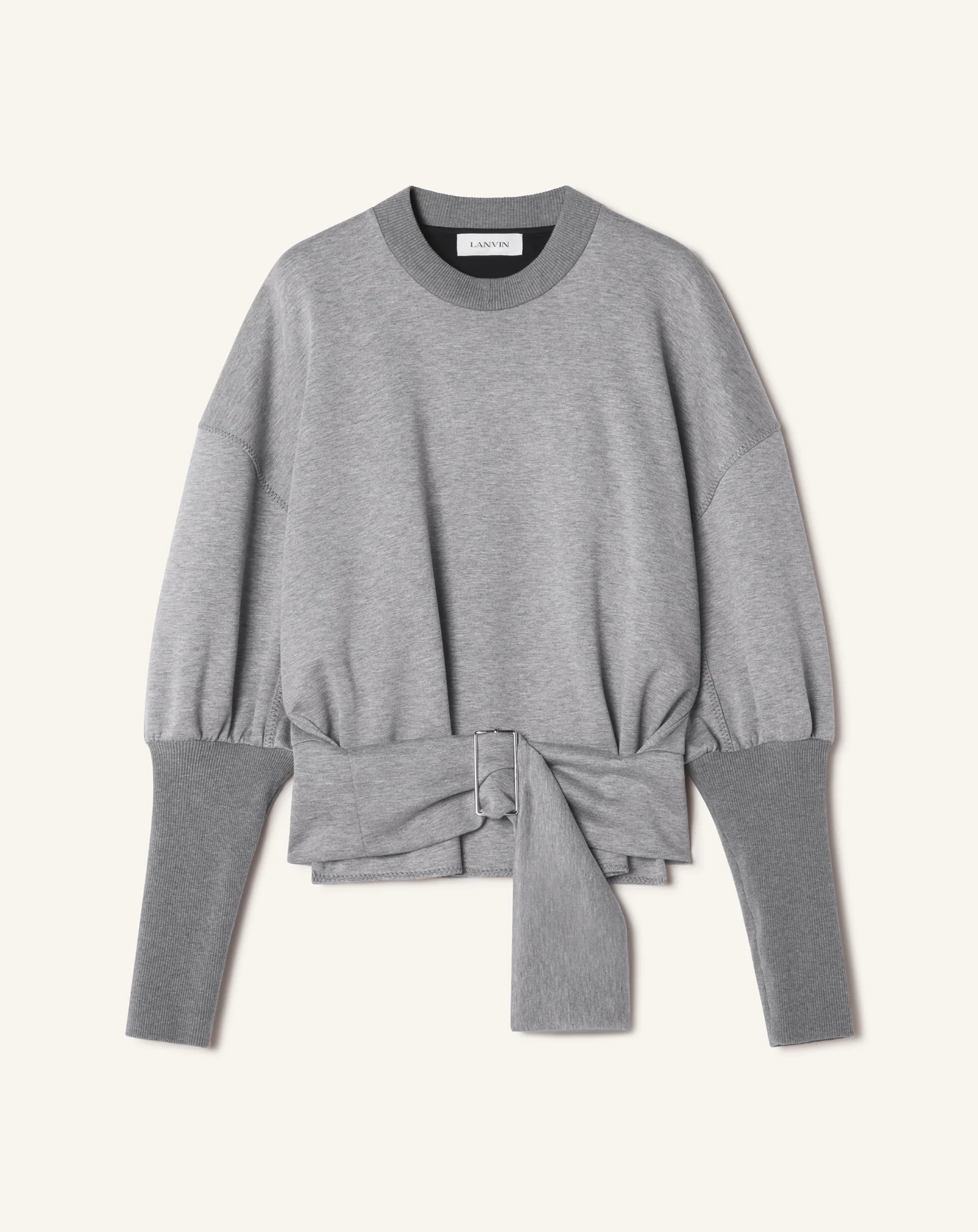 BELTED SWEATSHIRT IN DOUBLE-FACED JERSEY