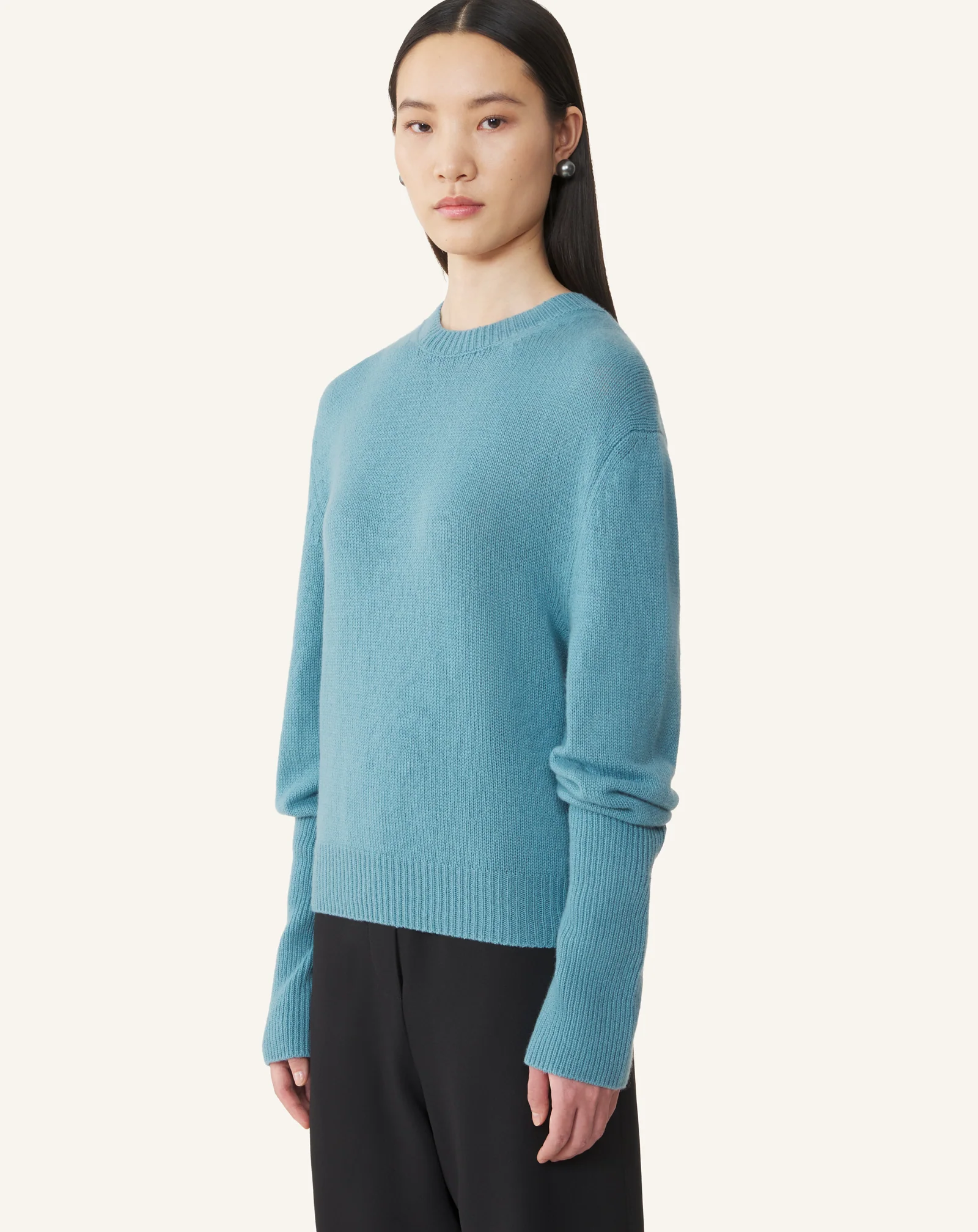 CASHMERE SWEATER WITH GROSGRAIN DETAIL - Image 3