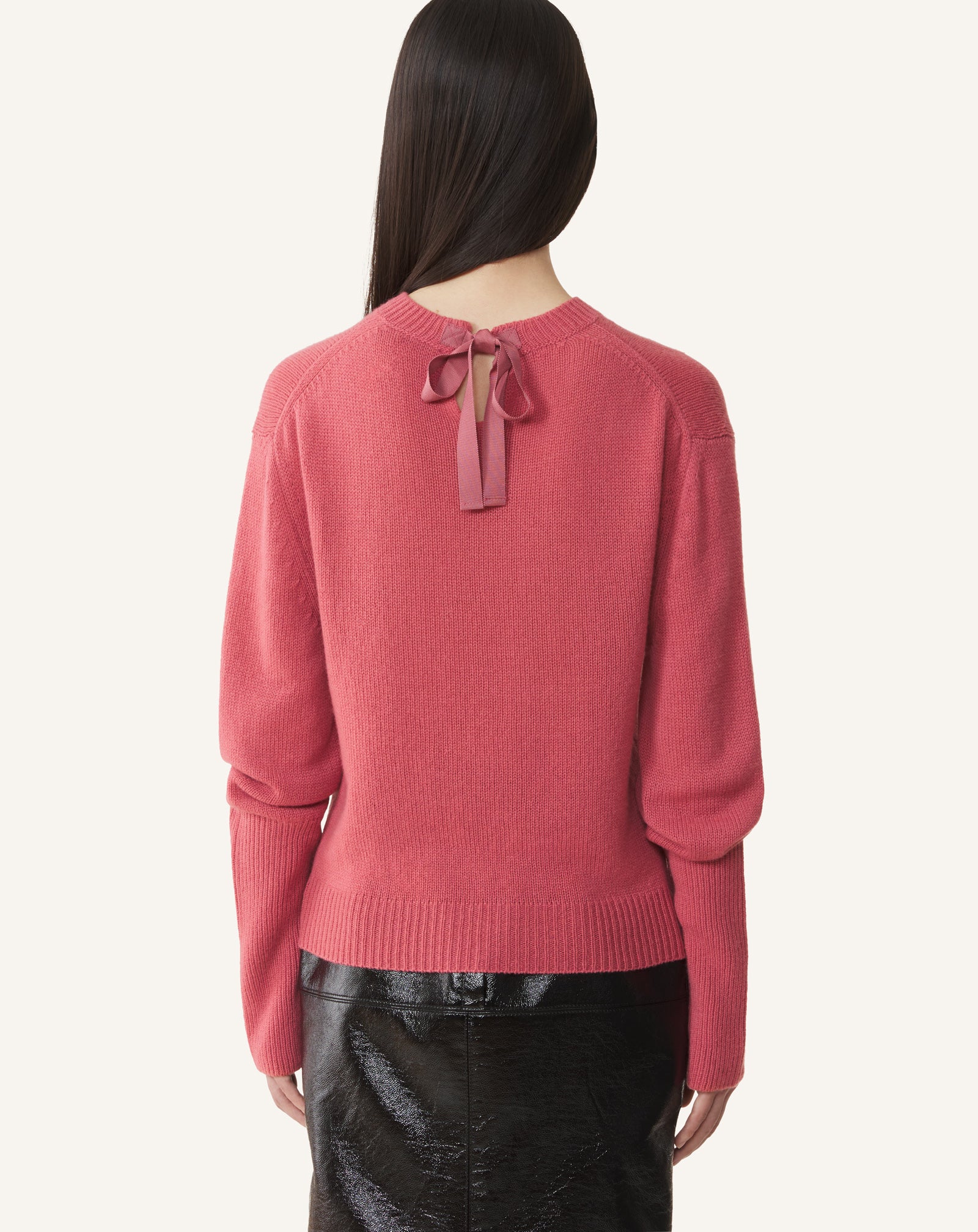 CASHMERE SWEATER WITH GROSGRAIN DETAIL - Image 4