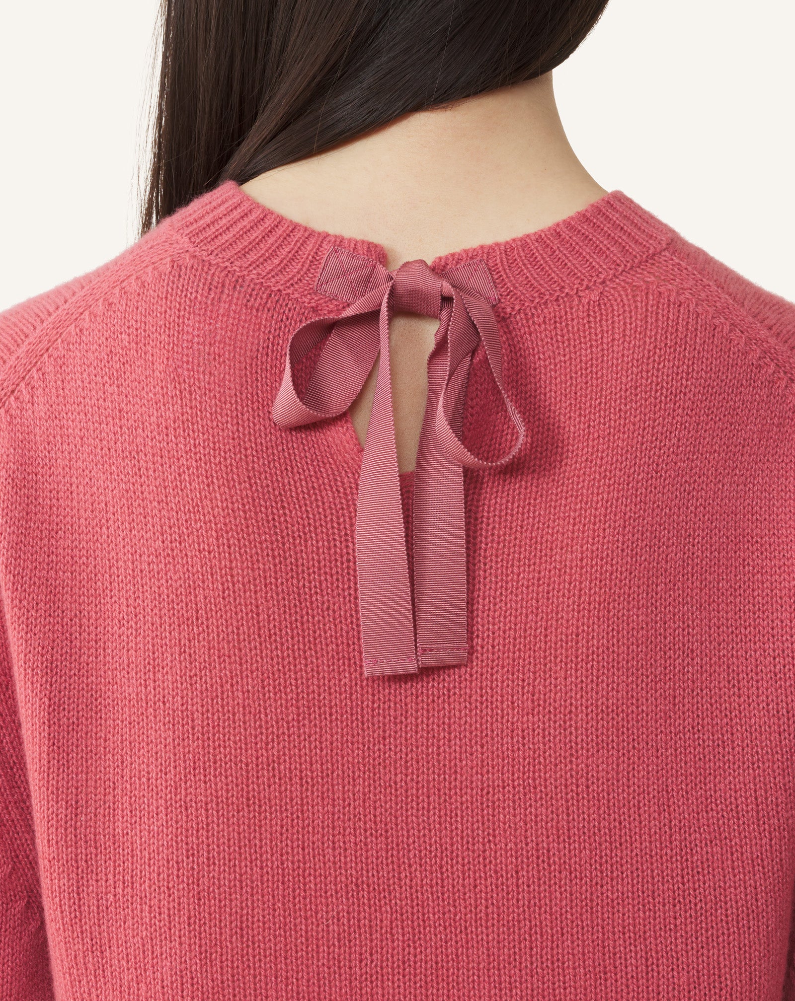 CASHMERE SWEATER WITH GROSGRAIN DETAIL - Image 5