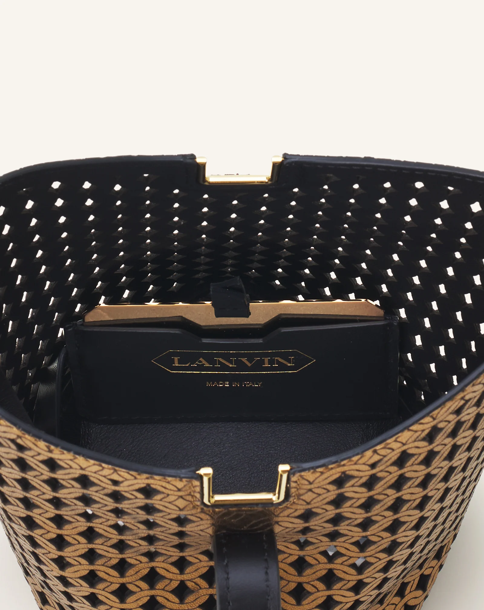 CATCH BY LANVIN NANO BUCKET BAG IN SHINY LEATHER - Image 9
