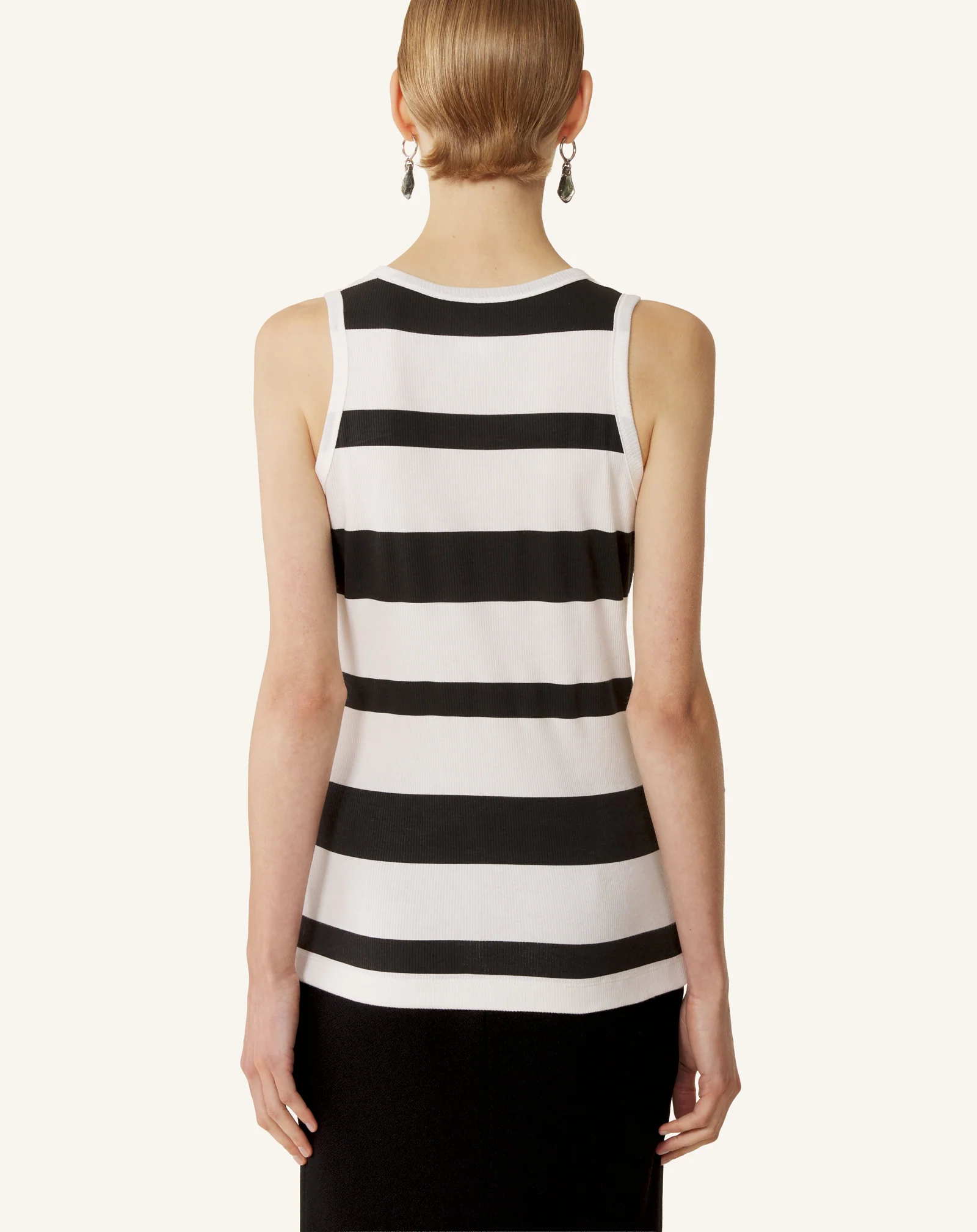 COTTON JERSEY MOTHER AND CHILD EMBROIDERED RIBBED TANK TOP - Image 4