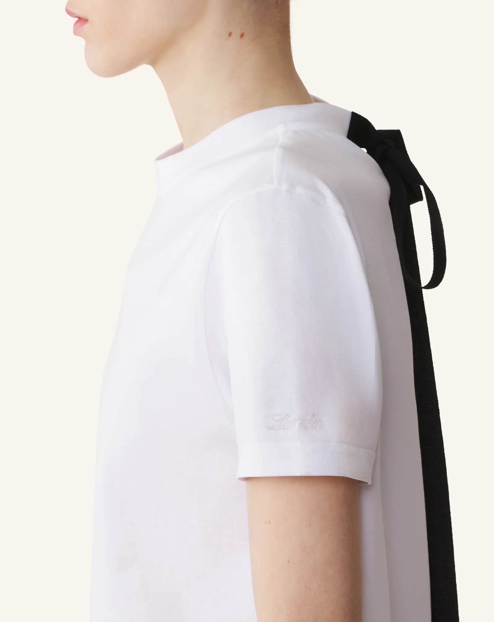 COTTON T-SHIRT WITH RIBBON DETAIL - Image 5