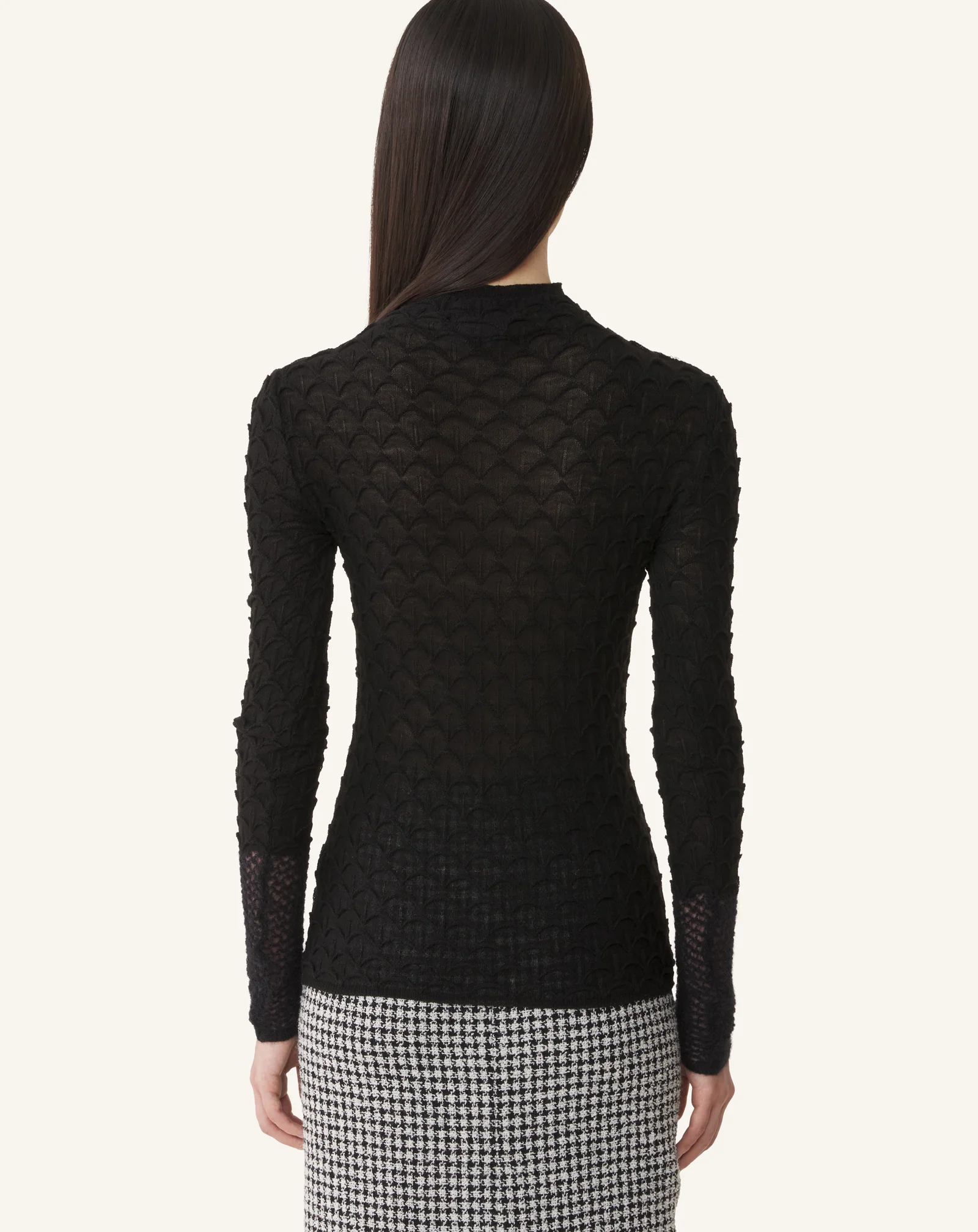 HIGH-NECK TOP IN WOOL AND MOHAIR - Image 4