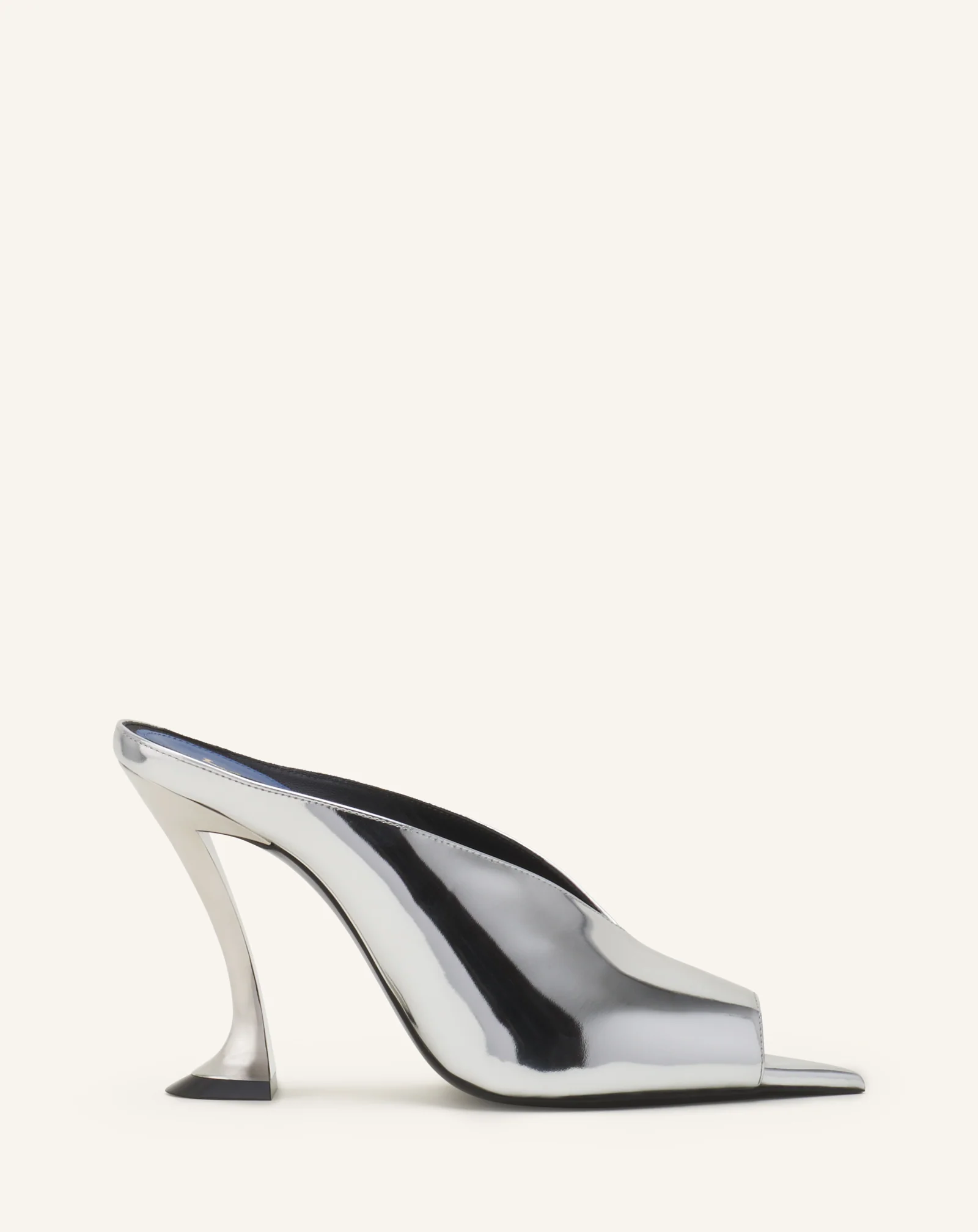 MIDNIGHT STEP MULE IN METALLIC LEATHER