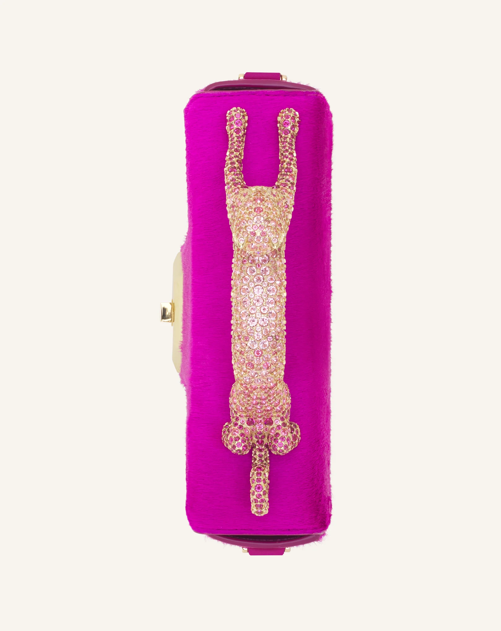 PENCIL CAT NANO BAG IN PONY AND RHINESTONES - Image 5
