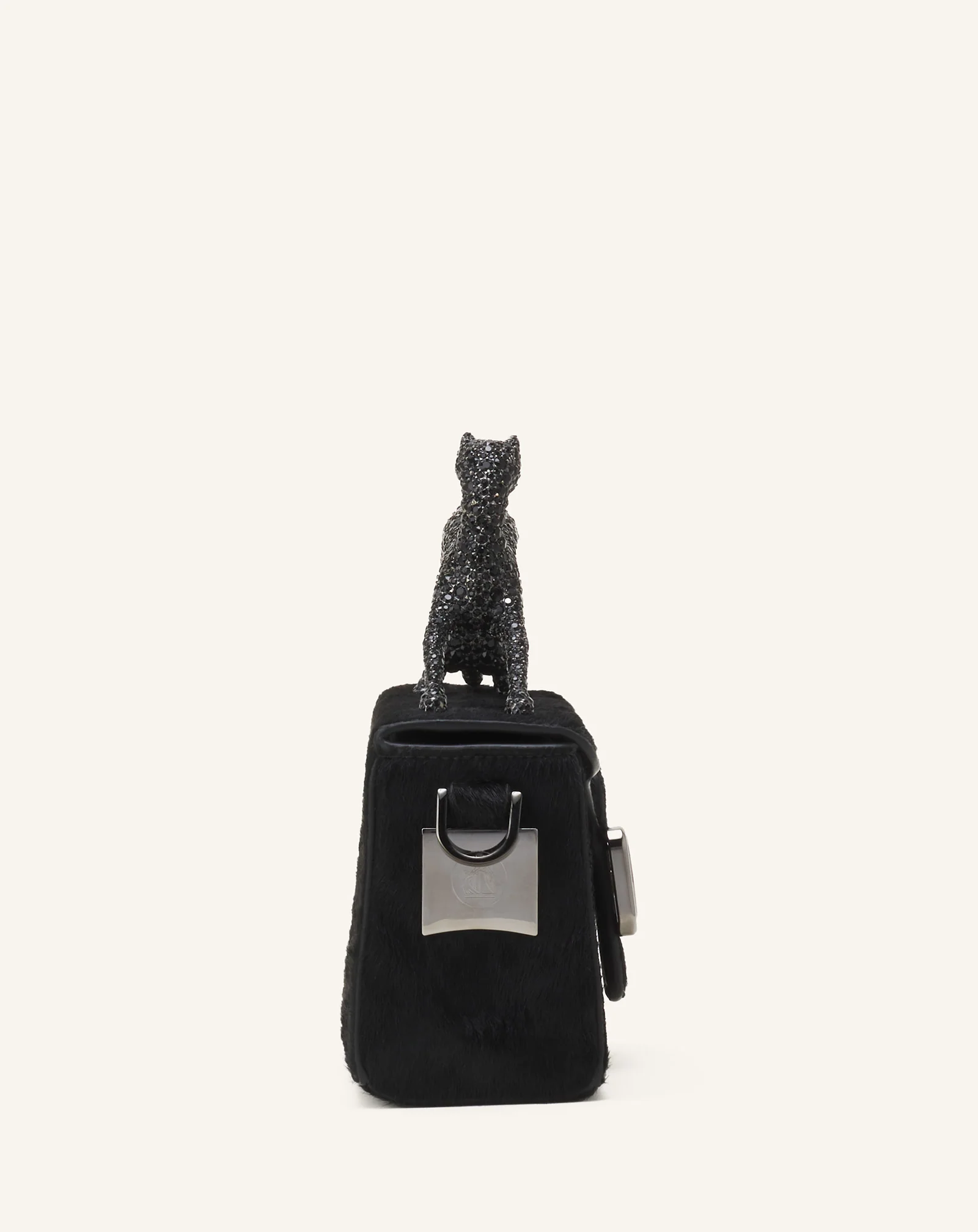 PENCIL CAT NANO BAG IN PONY EFFECT AND RHINESTONES - Image 6