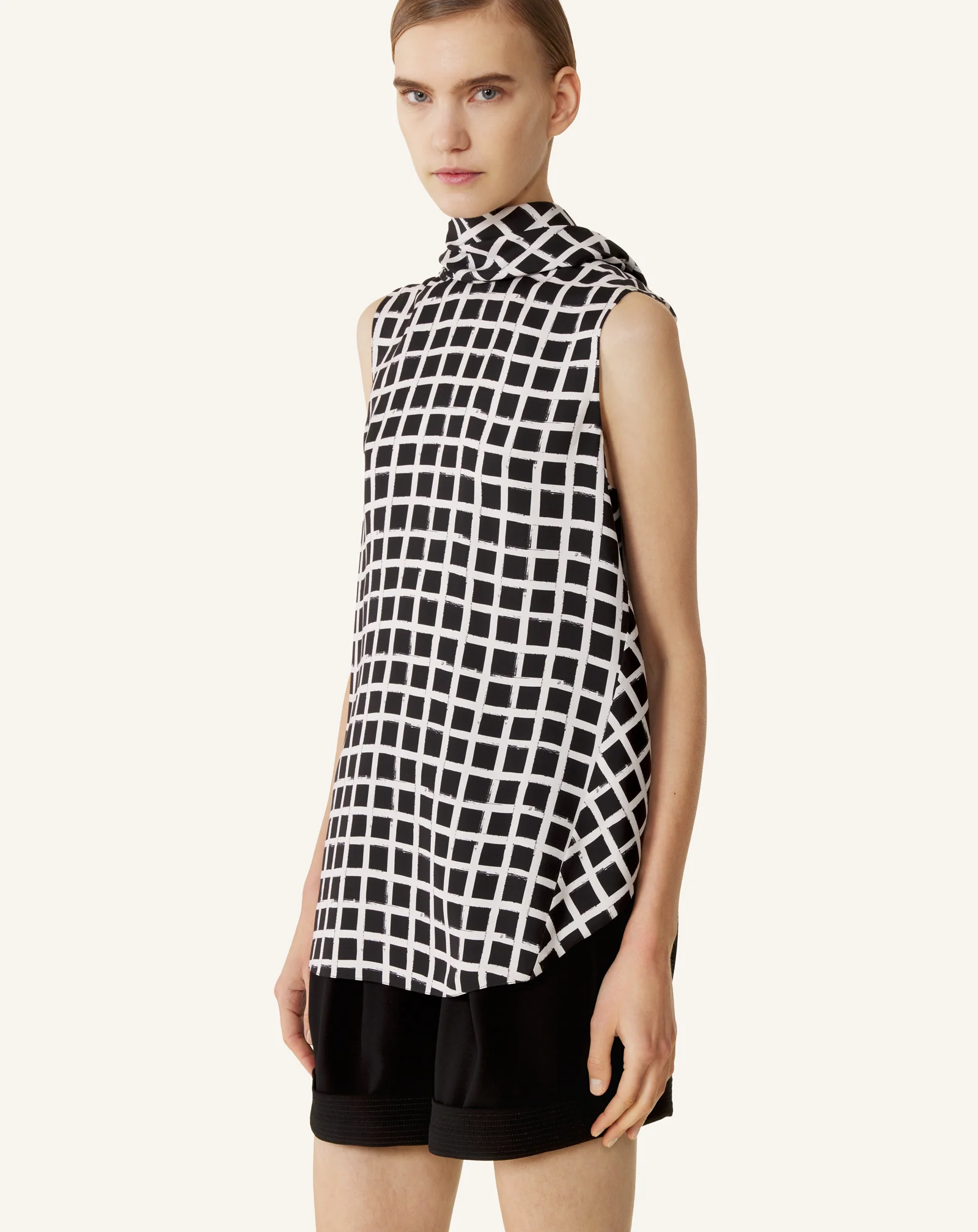 PRINTED SILK SLEEVELESS TOP - Image 4