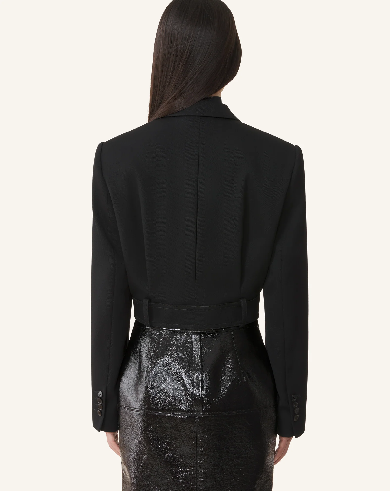 SHORT BELTED JACKET IN WOOL - Image 4