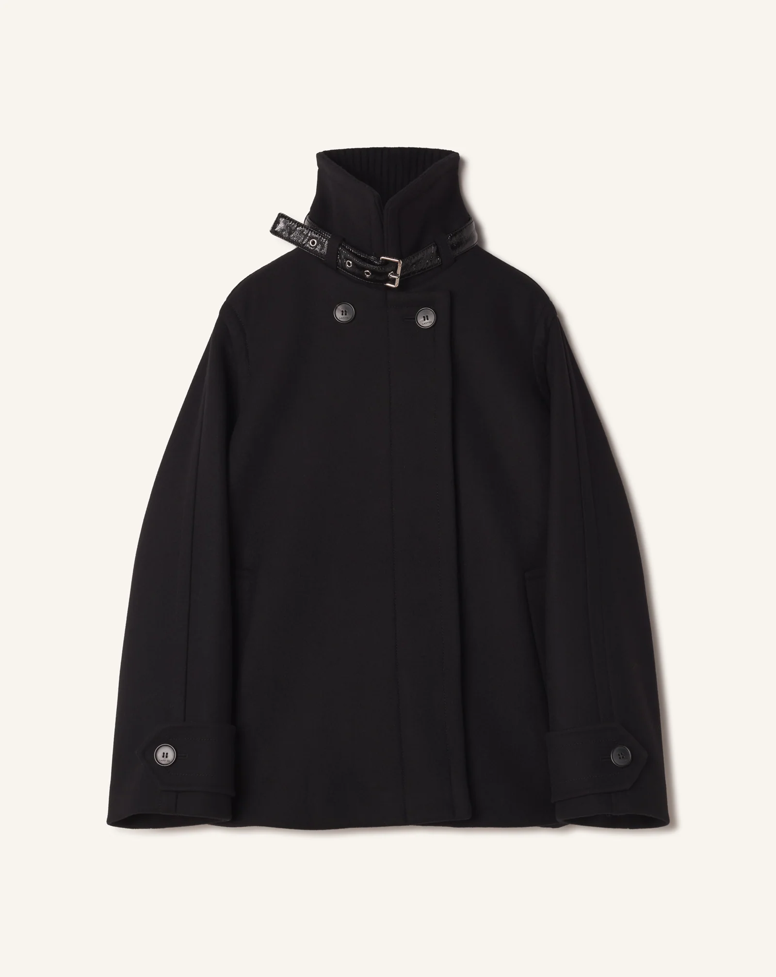 SHORT WOOL COAT WITH STAND-UP COLLAR