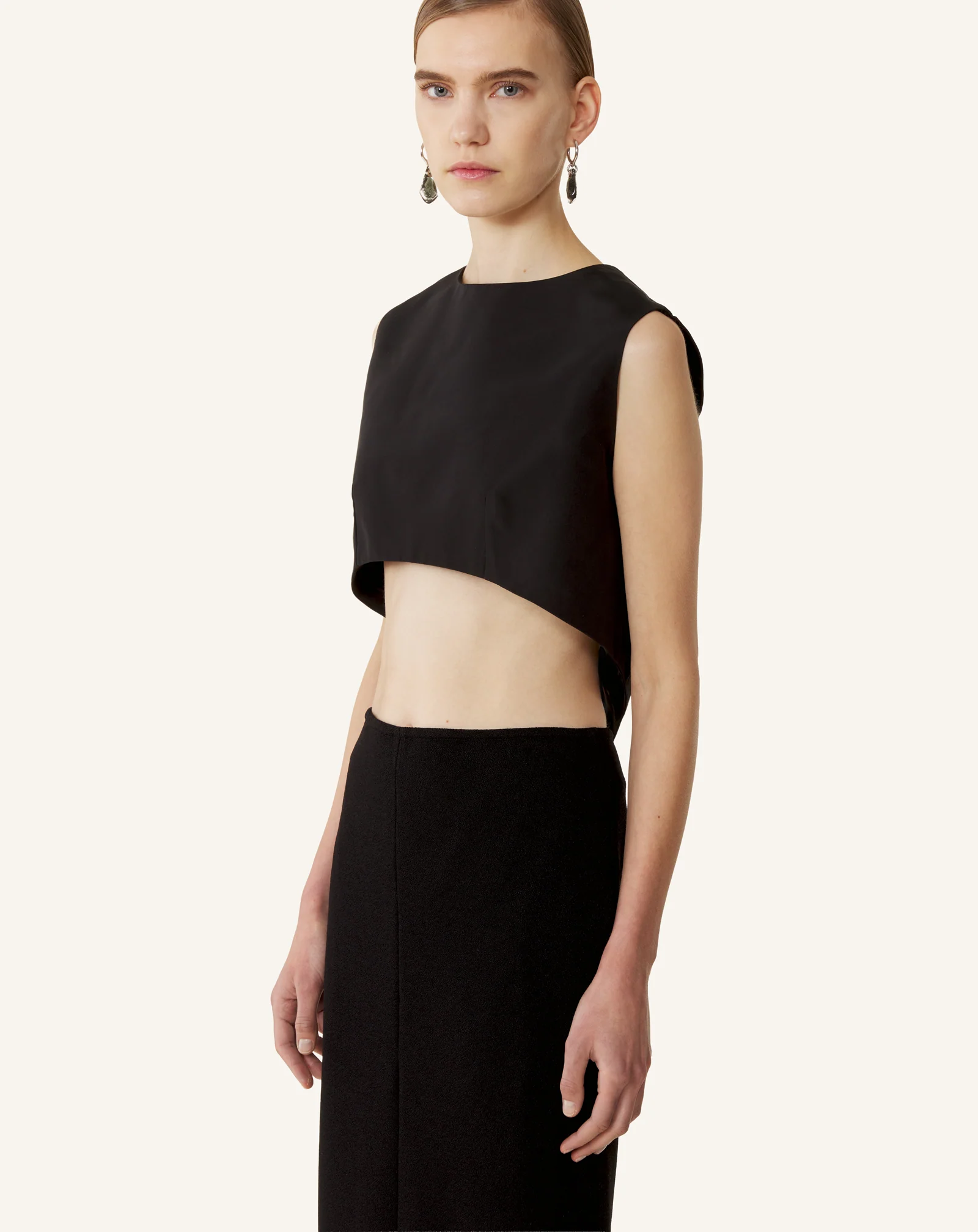 SILK FAILLE CROPPED TOP - Image 4