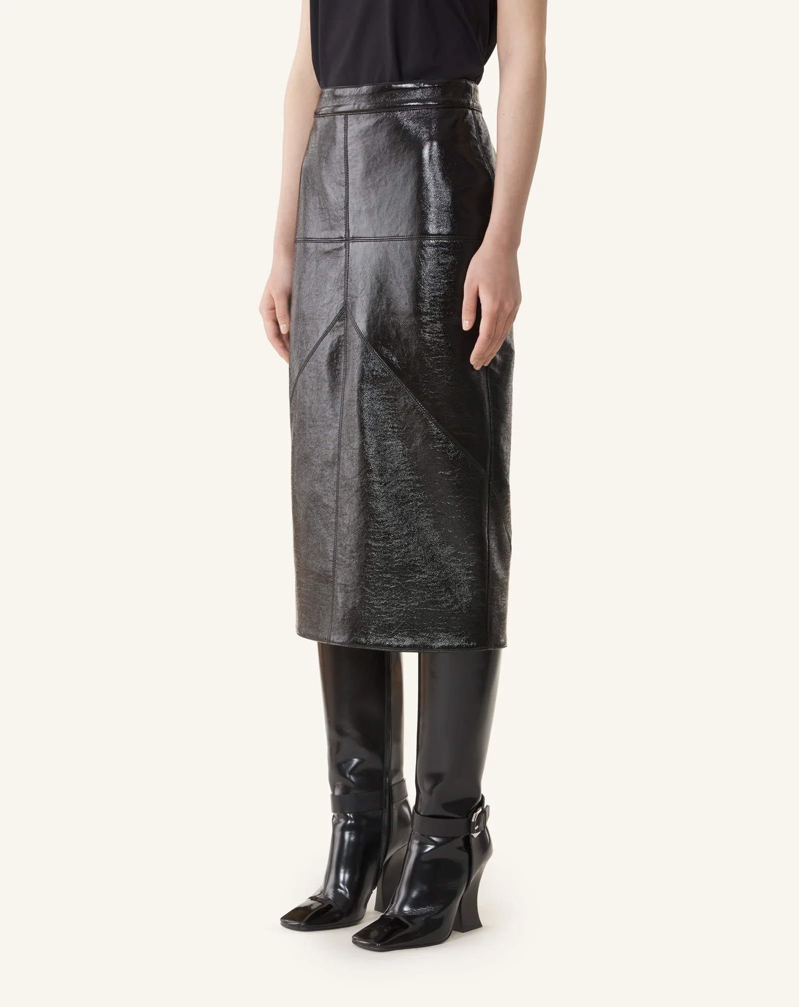 VINYL STRAIGHT SKIRT WITH CUT-OUTS - Image 3