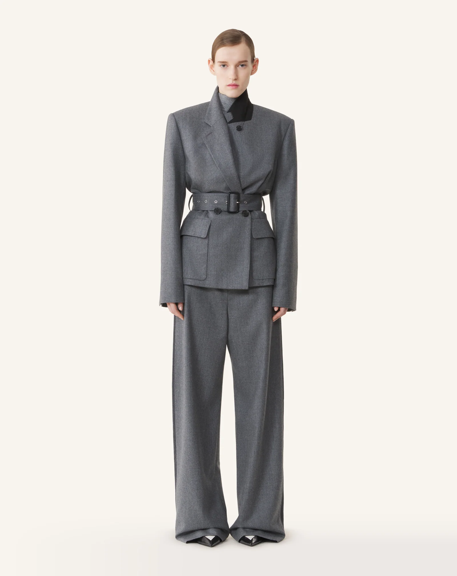 WIDE PANTS IN WOOL FLANNEL - Image 2