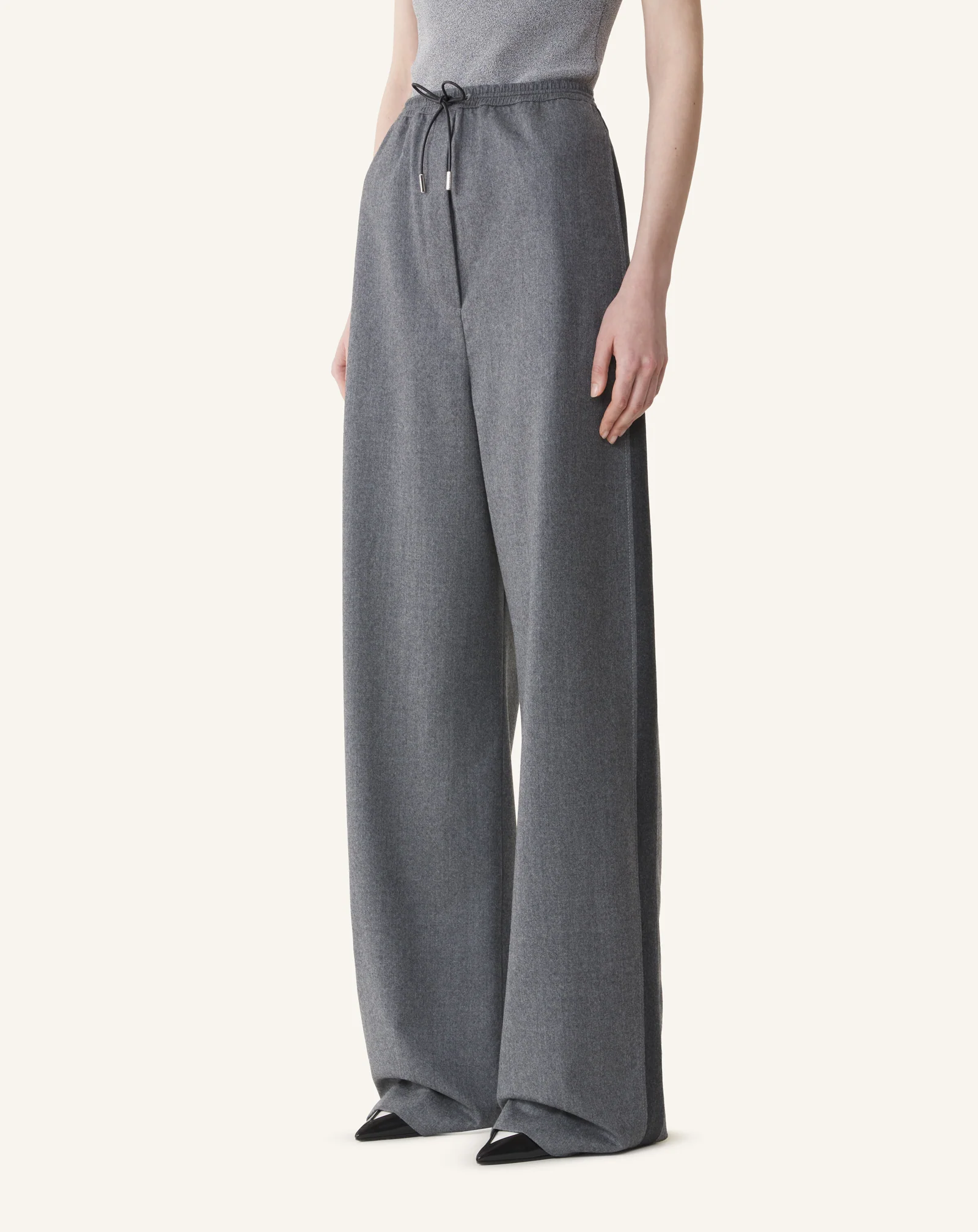 WIDE PANTS IN WOOL FLANNEL - Image 3